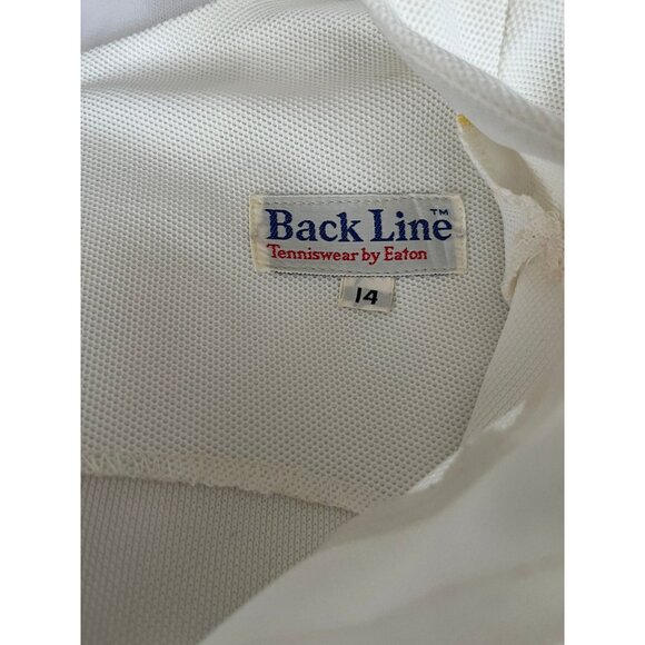 Vtg 1970's Back Line Tennis Dress Tenniswear By Eaton Size 14 White With White - Picture 3 of 8